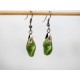 Boucles d'oreilles feuilles petits tortillons verts