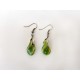 Boucles d'oreilles feuilles petits tortillons verts