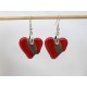 Boucles d'oreilles coeur rouge et noir