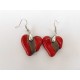 Boucles d'oreilles coeur rouge et noir