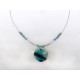 Collier turquoise argenté  chic et léger