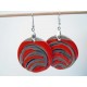 Boucles d'oreilles rouges et noires