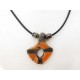 Collier mode tendance orange et noir