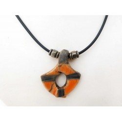 Collier mode tendance orange et noir