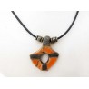 Collier mode tendance orange et noir