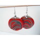 Boucles d'oreilles rouges et noires