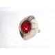 Grande bague originale blanche et rouge