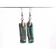 Boucles d'oreilles rectangles bleues turquoises et noires