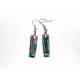 Boucles d'oreilles rectangles bleues turquoises et noires