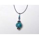 Collier boule turquoise et noir réglable 