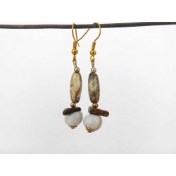 Boucles d'oreilles légères céramique et verre