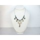 Parure collier et boucles oreilles en blanc et noir