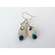 Parure collier et boucles oreilles en blanc et noir