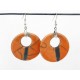 Grandes boucles d'oreilles rondes oranges gaies et estivales