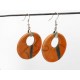 Grandes boucles d'oreilles rondes oranges gaies et estivales