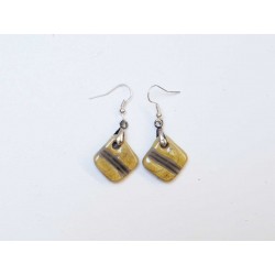 Petiite boucles d'oreilles  jaune et noir légères