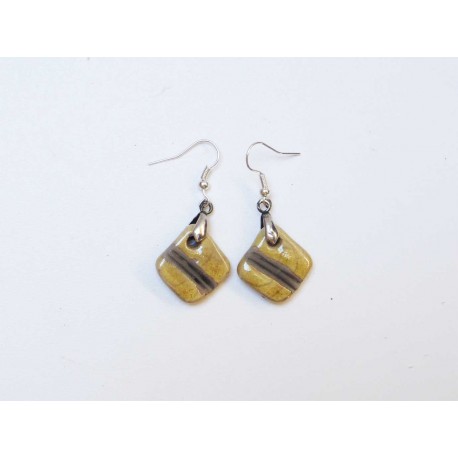 Petiite boucles d'oreilles  jaune et noir légères