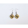 Petiite boucles d'oreilles  jaune et noir légères