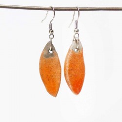 Boucles oreilles navettes oranges gaies