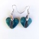 Boucles d'oreilles petits coeurs bleus