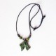 Collier vert fantaisie doubles  feuilles